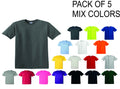 (5 Pack) GILDAN Short Sleeve Mix Colors Plain T Shirts S M L XL 2XL 3XL 4XL 5XL