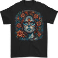 Day of the Dead Sugar Skull Girl Santa Muerte Mens T-Shirt 100% Cotton