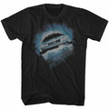 Back To The Future Movie DeLorean Flying Through Time Portal Men's T Shirt