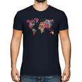 WORLD MAP SPLATTER MENS T-SHIRT TEE TOP GIFT COLOURFUL GLOBE