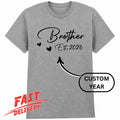 Personalised Brother Est Shirt Custom Pregnancy Reveal Baby Announcement Tee