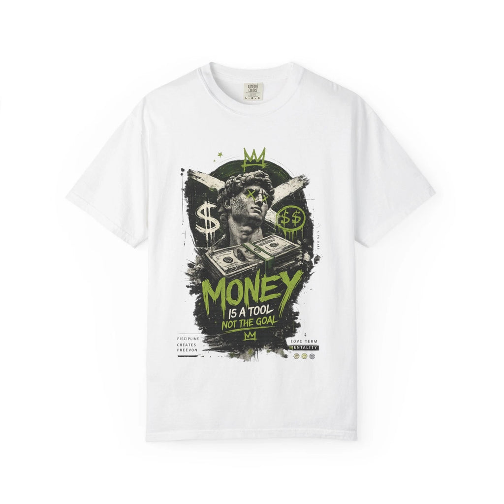 Money Is a Tool graphic T-Shirt | Statue, Cash, Street Art Design
