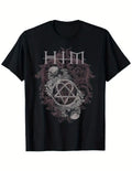 HIM Heartagram Band T-Shirt Men's Large Black Skull Graphic Ville Valo Goth Rock