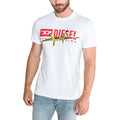 Mens T-Shirt DIESEL T DIEGO BX2 Crew Neck Short Sleeve Casual white Cotton Tee