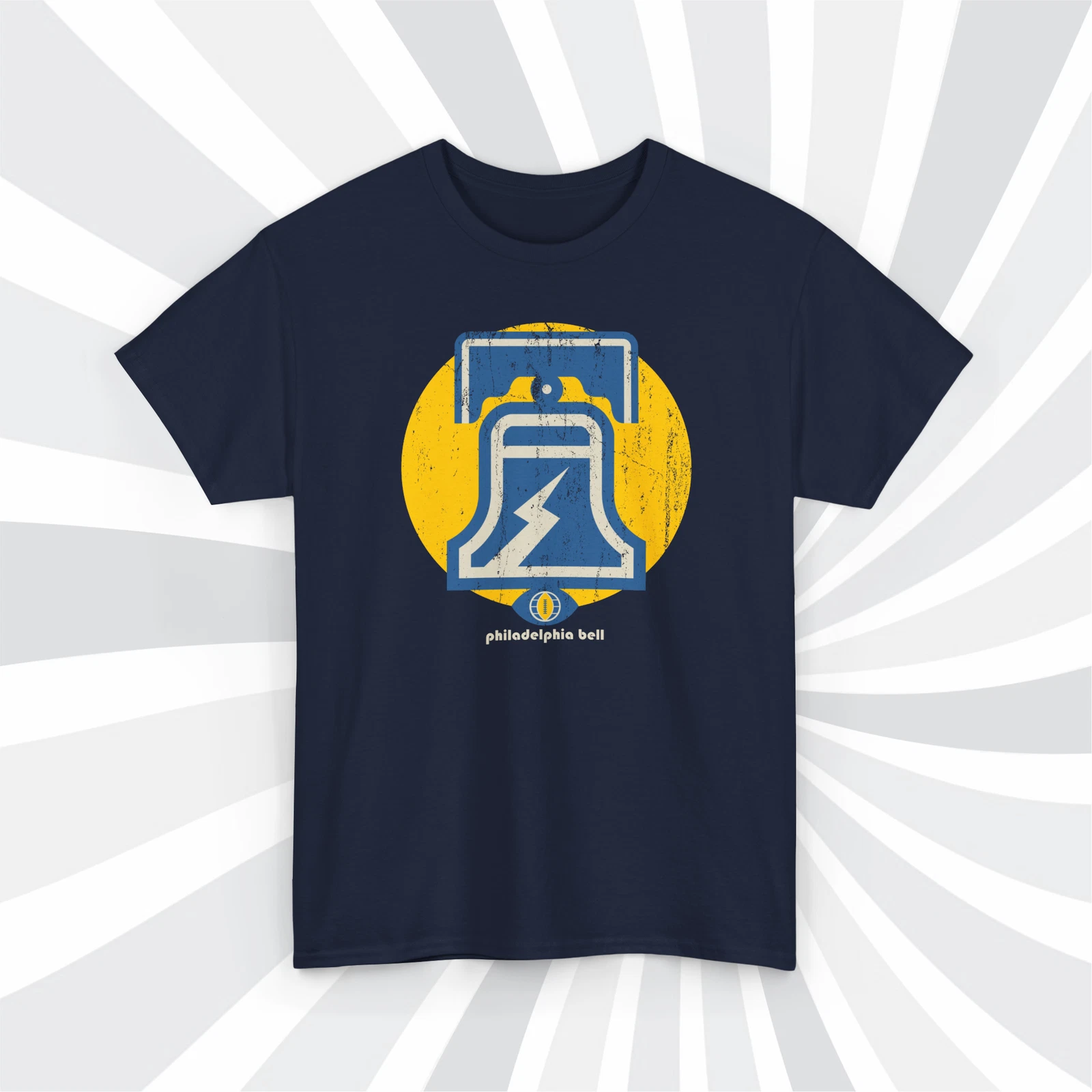 Philadelphia Bell 1974 WFL Football Grunge Logo T-Shirt