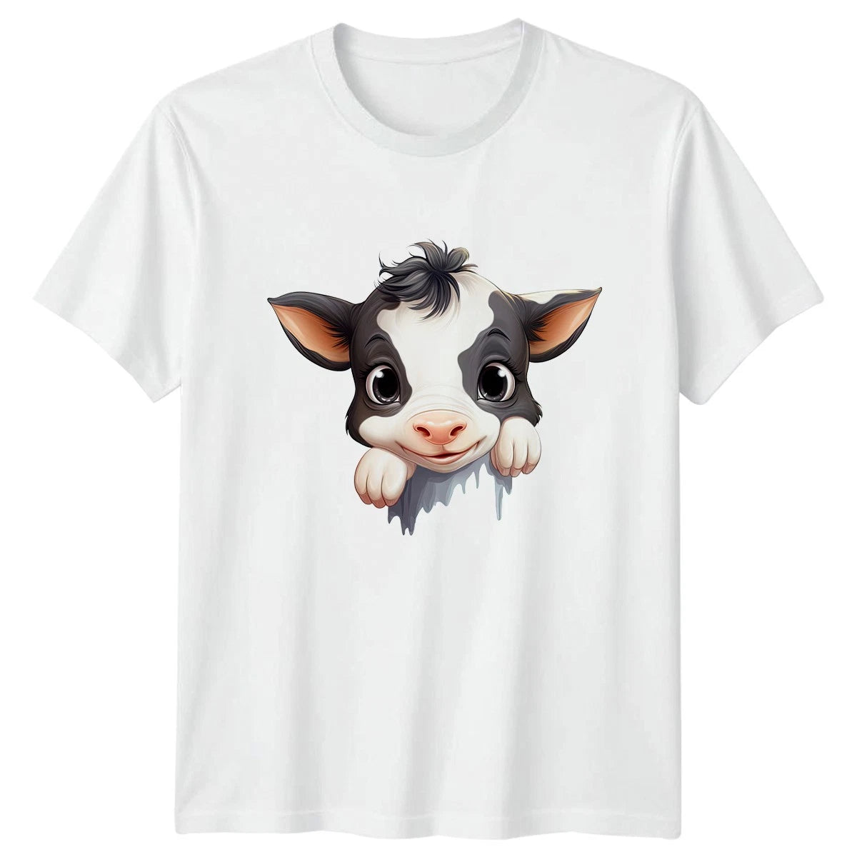 Cute Peeking Cow T-Shirt Cow Animals 2026 Birthday Gift For Him And Her
