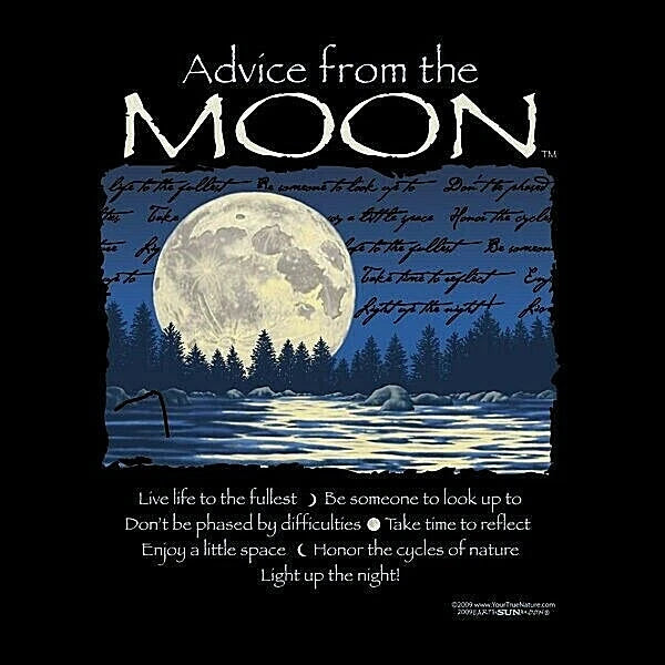 Moon T-shirt S M L 2XL Black Advice Unisex Sizes 100% Cotton  NEW NWT