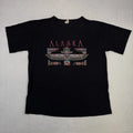 Alaska Graphic T-Shirt Men Size Medium Black Short Sleeve Totem Pole Embroidered
