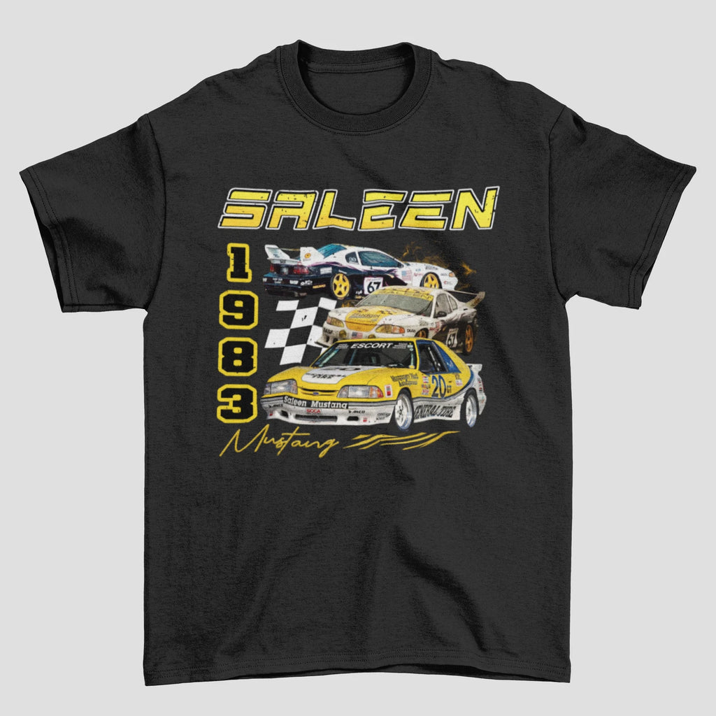 Vintage Ford Racing Saleen Mustang Race car Unisex T-Shirt, Retro Yellow 90s