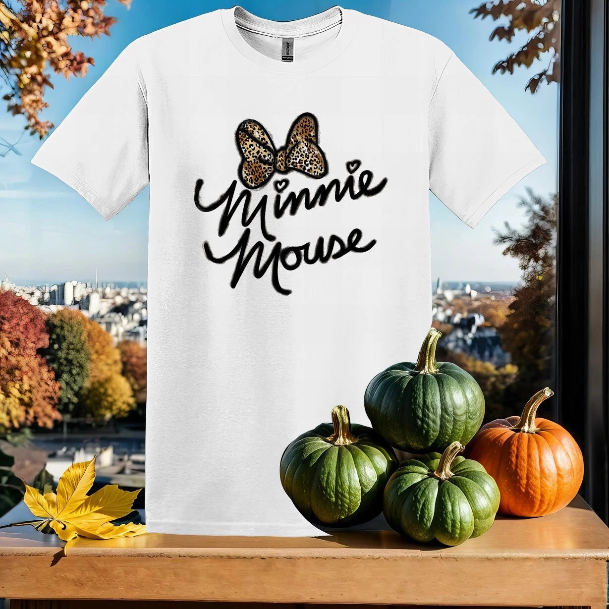 Disney Minnie Mouse Leopard T-shirt Kids Hoodie Men Women Unisex Tshirt SX11