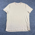 HM Shirt Mens L Slim Fit Beige Tan Short Sleeve Crew Neck Solid Cotton Tee