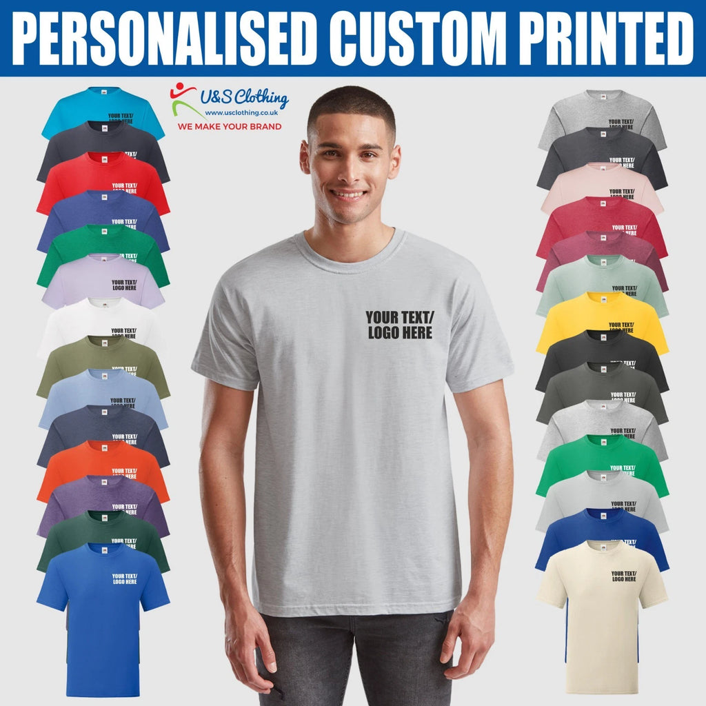 Personalsied Fruit Of The Loom Iconic 150 T-Shirt Custom Printed Text Unisex Top
