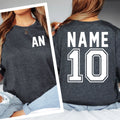 Personalised Name Number Shirt Custom Initial Tee Sports Style Back Print Tops