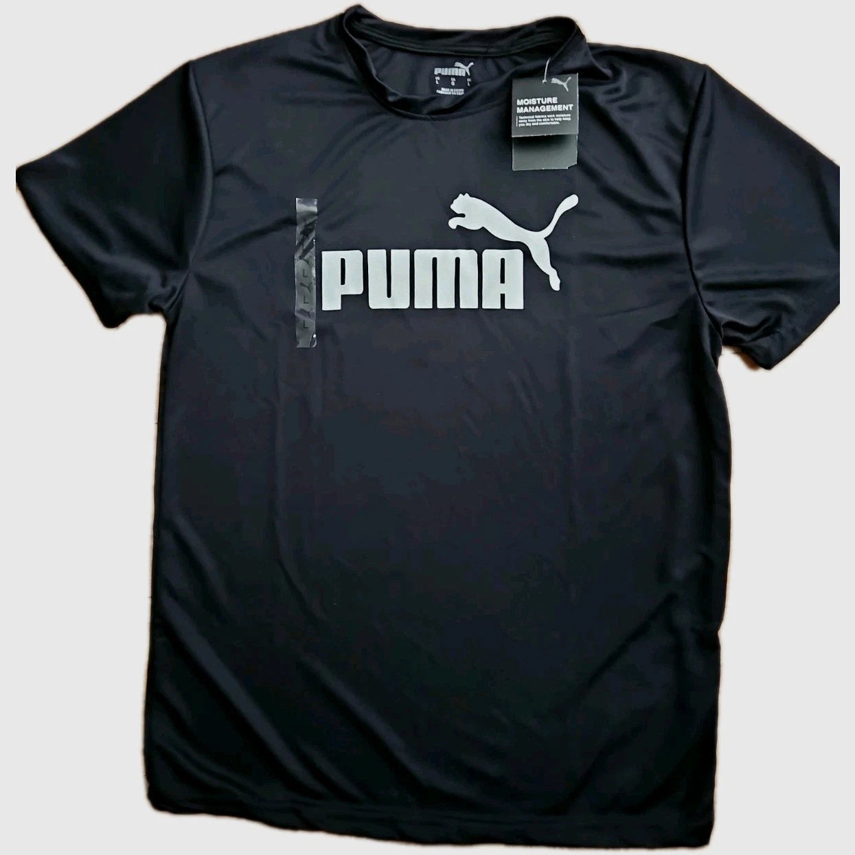 PUMA Logo Men's Dry Cell Short-Sleeve T-Shirt Beige Size XL NEW