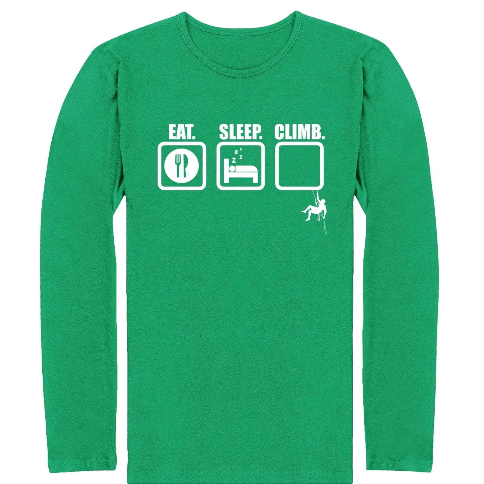Rock Climbing Long Sleeve Shirt Eat Sleep Climb Outdoor Adventure Seekers Top