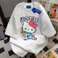 Unisex Cat Graphic T Shirt Oversized Streetwear Couple Casual Tee