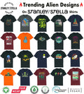 Mens ALIENS Themed T-Shirt Choice Of Design Planets Space UFO Alien Funny Gift