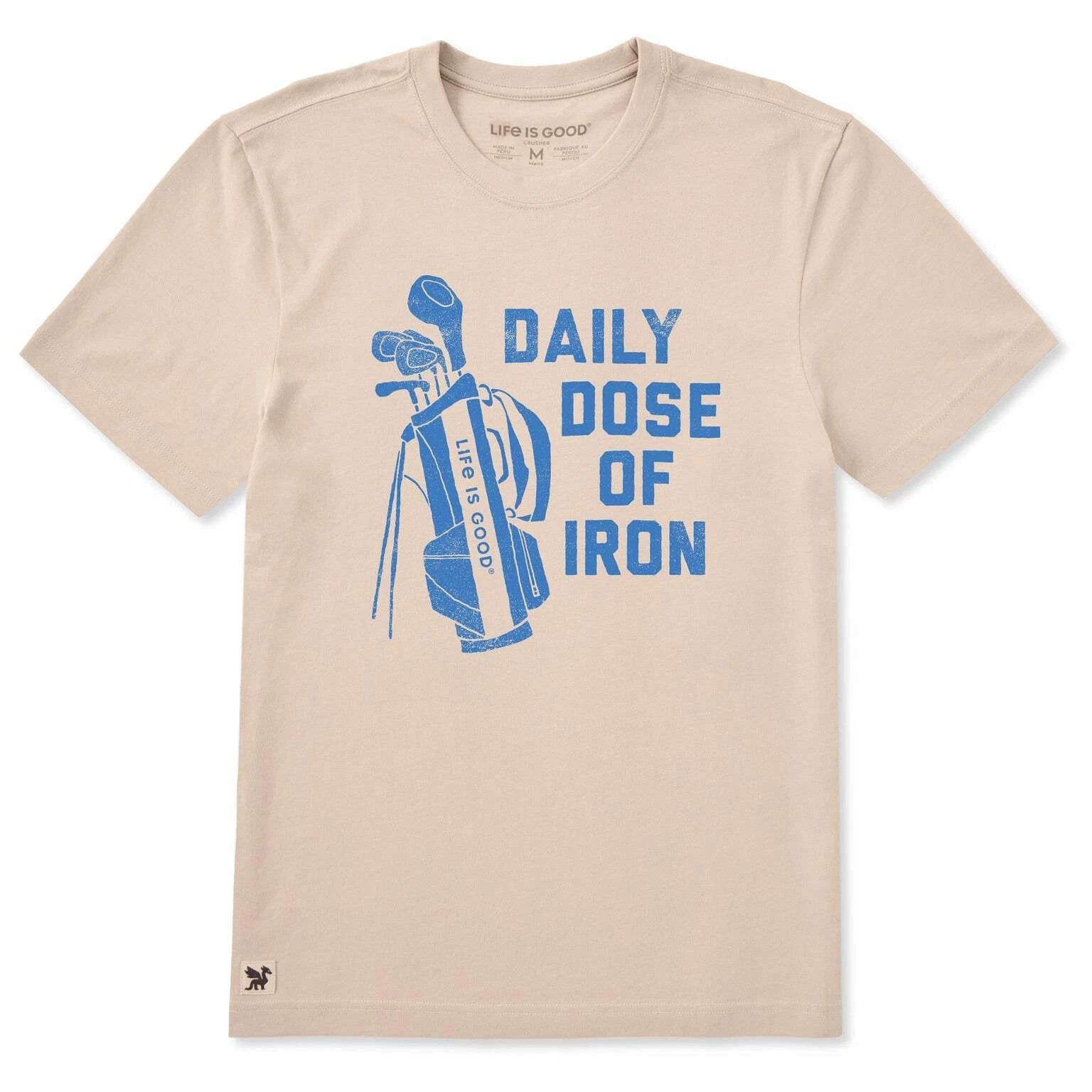 Life is Good 153494 - Men's Daily Dose Golf Bag Short Sleeve Tee - Birch White