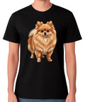 Pomeranian Dog Portrait T-Shirt Fluffy Puppy Lover Gift Unisex Tee