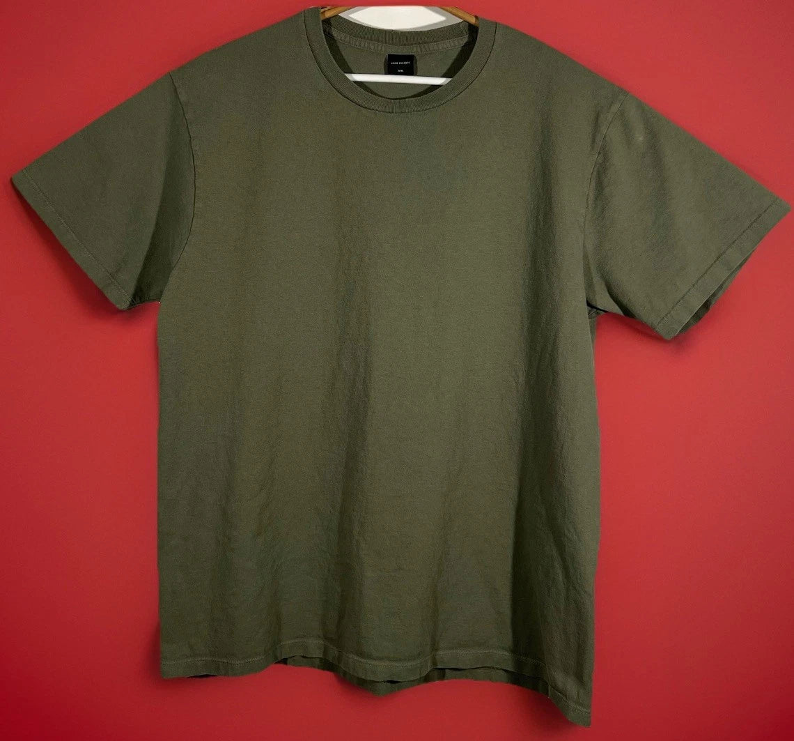 John Elliott Men’s T Shirt Crewneck Short Sleeve Size 4-XL Green Cotton USA