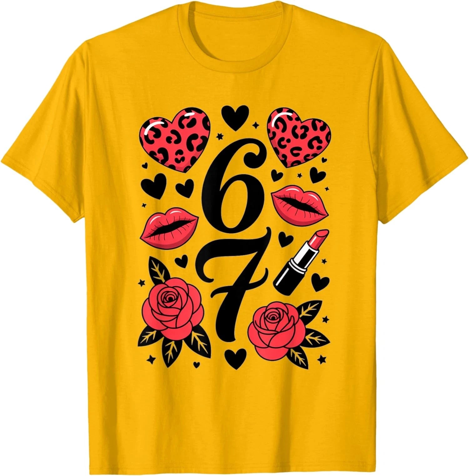 Meme Six Seven 67 Meme Six Seven Valentine Hearts Unisex T-Shirt