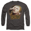 David Bowie Hunky Dory Circle Mens Long Sleeve T-Shirt-Charcoal