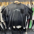 Faded Hollywood Motorcycle Font Paly Mens Black Cotton T Shirt