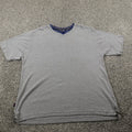 VTG Tommy Hilfiger Shirt Mens XL Gray Rib Knit Short Sleeve V Neck Tee 90s Y2K