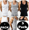 Mens Vests 100% Cotton Plain Tank Top Summer Training Gym Plain Classic Fitness
