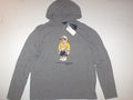 POLO RALPH LAUREN Men's USA CP 93 Sailing Bear Cotton Hooded T Shirt Tee, GRAY