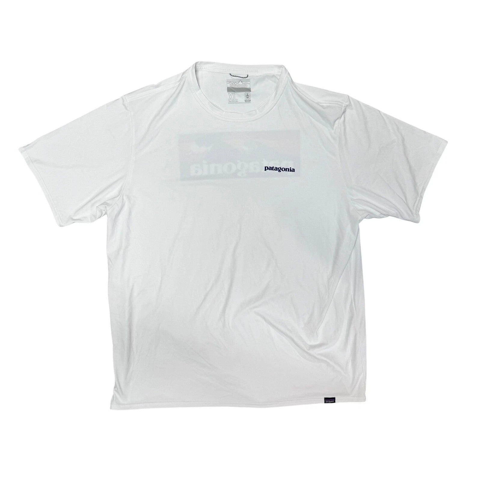 Patagonia Capilene Cool Daily Graphic Shirt Mens XL White Boardshort Logo 45235
