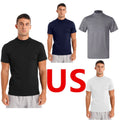 Mens T-Shirts Basic Short Sleeve Slim Fit Undershirt Solid Pullover Tank Tops
