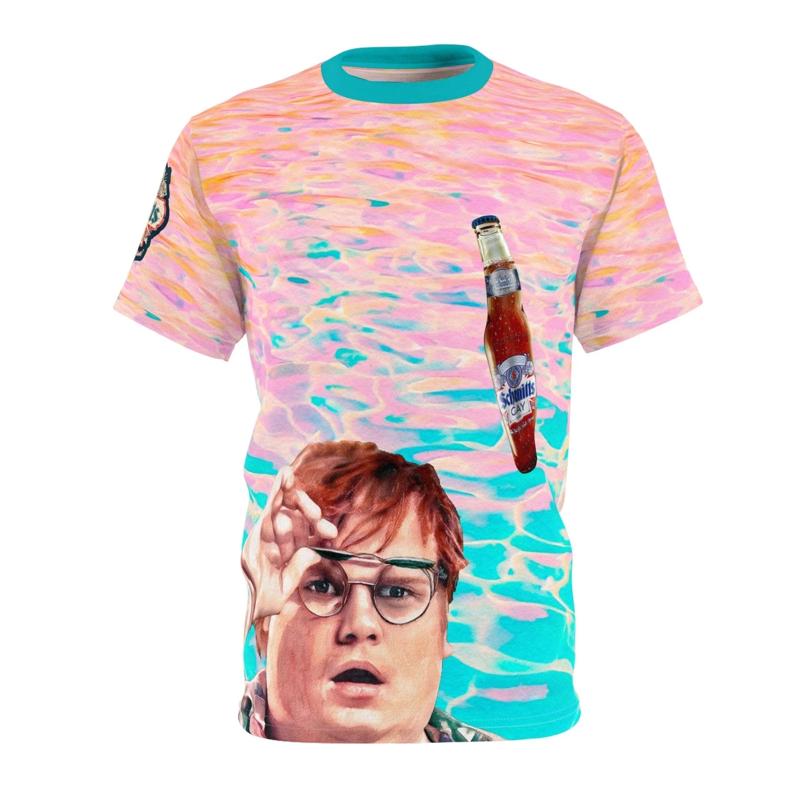 Chris Farley SNL Schmitt's Gay Beer Unisex Cut & Sew Tee (AOP)