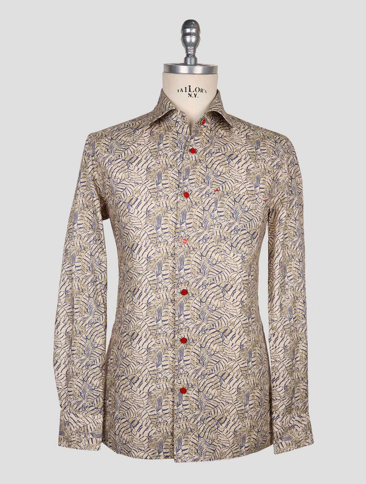 NEW KITON MULTICOLOR COTTON SHIRT US 16 - EU 41 SKE16