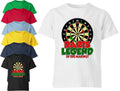 Darts Legend Unisex Kids T-Shirt - Fun Dartboard Design, Perfect Gift Tee