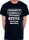 Mens Custom T Shirt First Name Steve Fathers Day Gift Present Funny