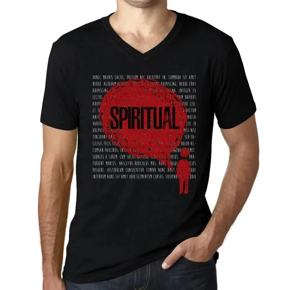 Men's Graphic T-Shirt V Neck Thoughts Spiritual Eco-Friendly Limited Edition
