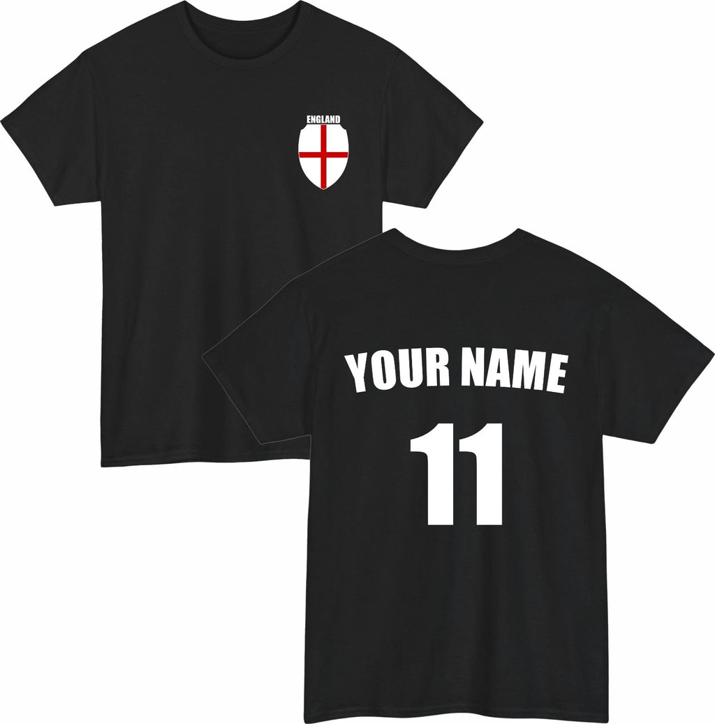 Personalised England Football T-Shirt Custom Name And Number Sports Lover Top