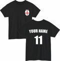 Personalised England Football T-Shirt Custom Name And Number Sports Lover Top