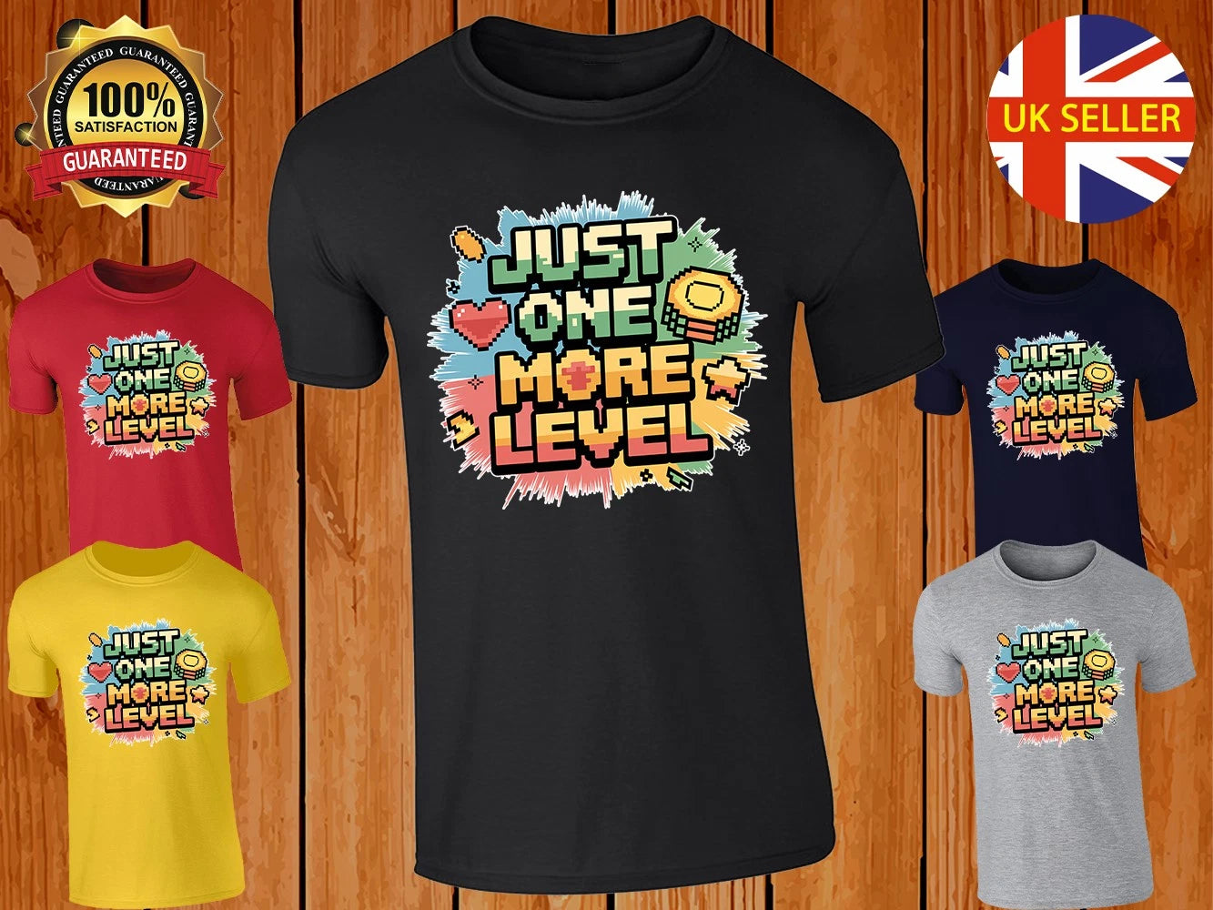 Just One More Level T-Shirt Mens Funny Gaming Video Game Player Gamer Life Tee