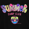 Dopamine Summer Camp Club Womens T-Shirt L Black Flowers Boho Colorful Bloomcore