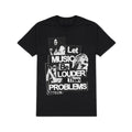 Let Music Be Louder Than Problems Black Graphic Regular Fit Unisex T Shirt