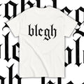 White "Blegh" T-Shirt for Modern Metalcore Metalheads and Alternative Goths