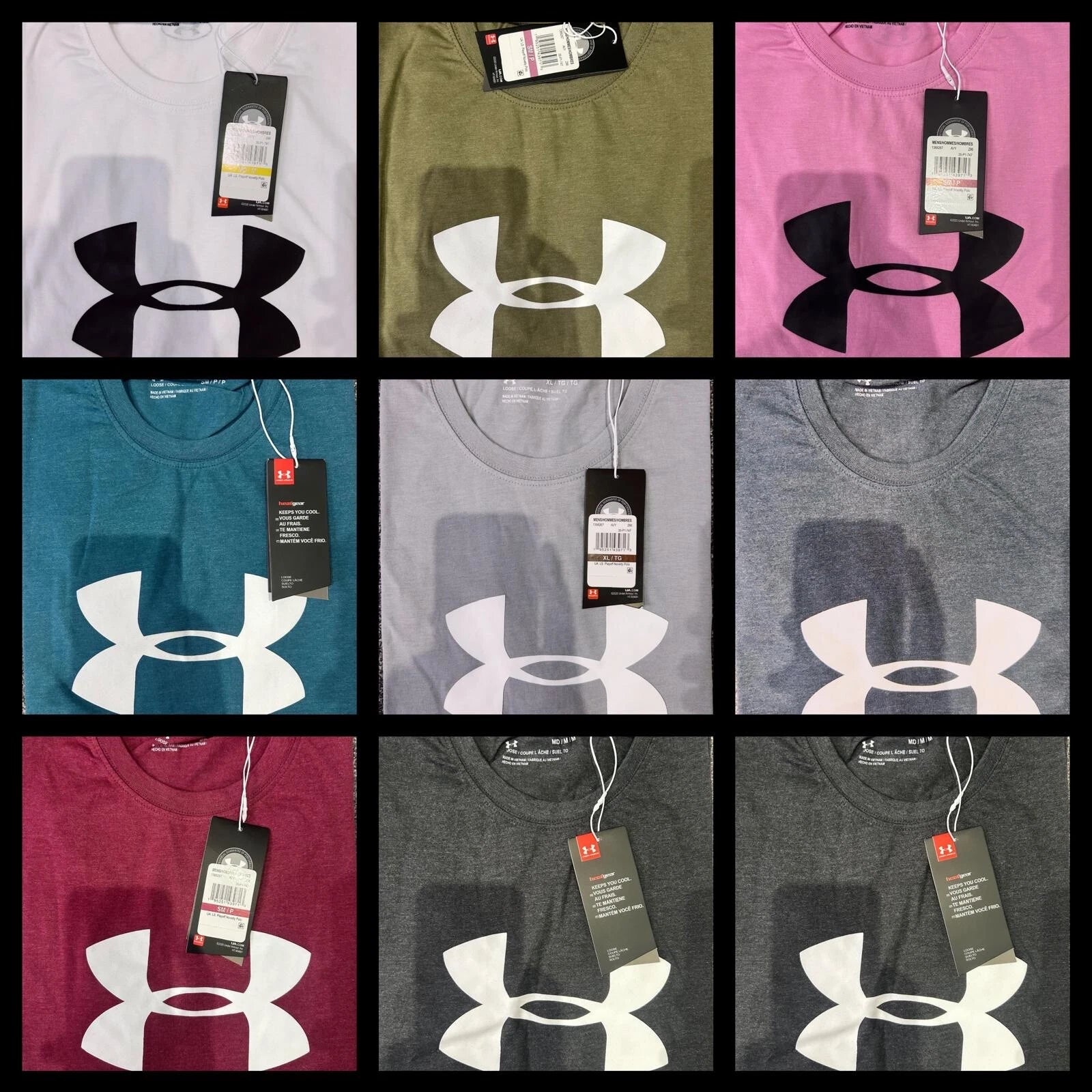 Under Armour Mens T Shirt Short Sleeve Crew Neck HeatGear Sports Breathable