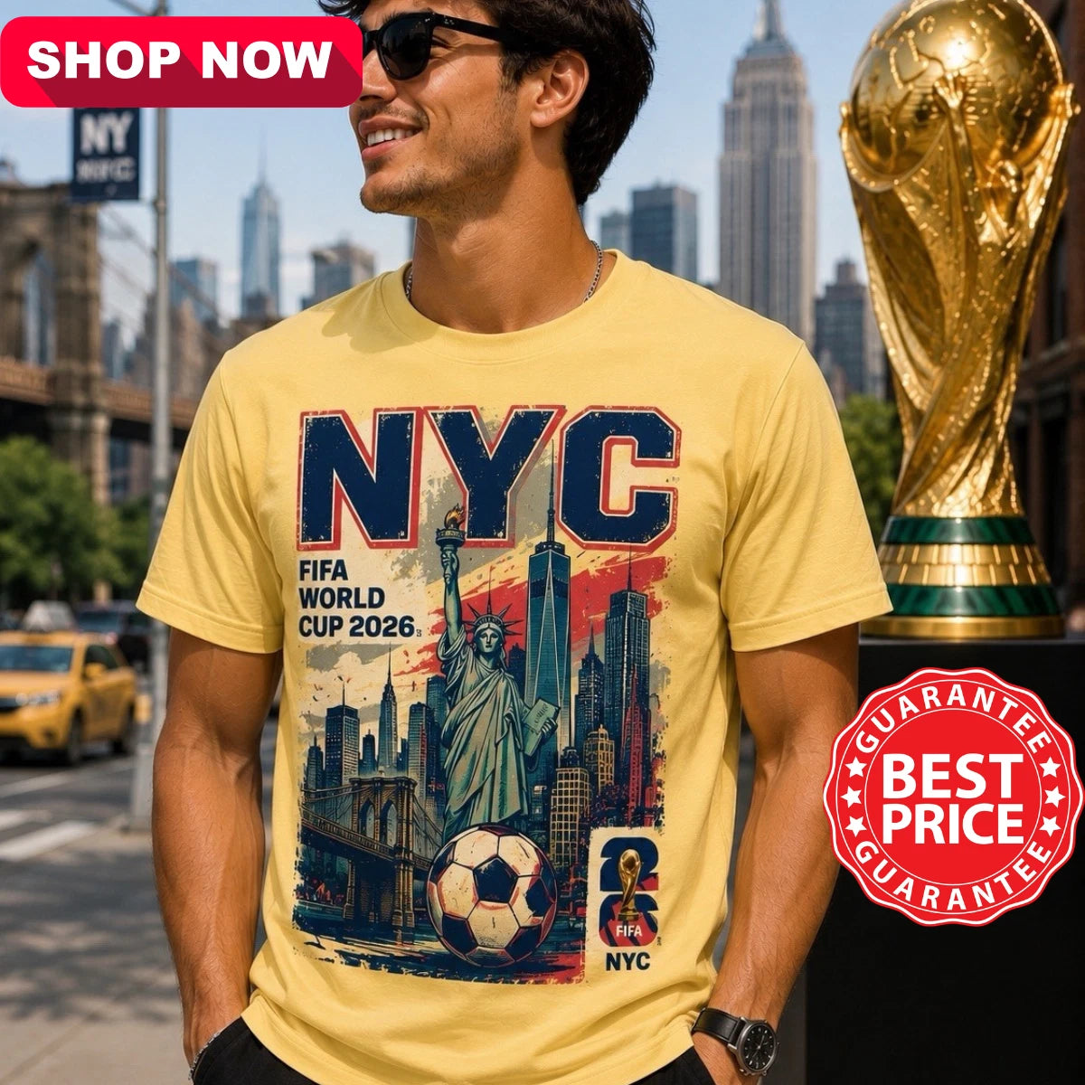 TRENDY NOW 2026 Soccer New York USA Fan Made T-Shirt Homestyle Graphic S-5XL