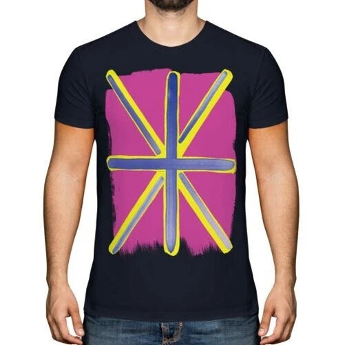 Pop Art Union Jack Herrenmode Aufdruck Top Großbritannien Flagge GB Team