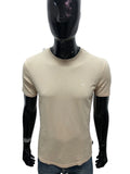 T-Shirt Liu Jo Man Beige Cotton Elastane Logo Lj Minimal Size M Slim Fit Top