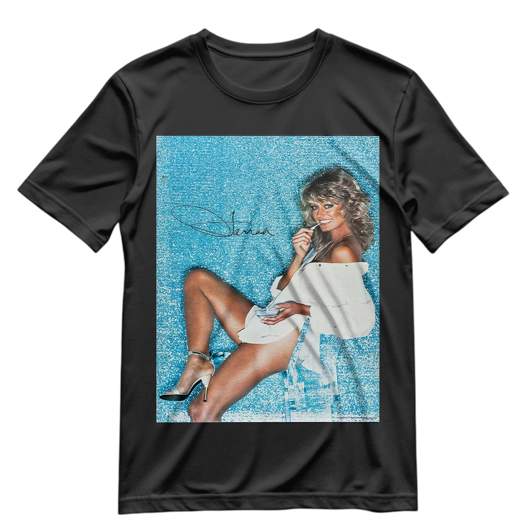 Vintage Reprint of Signed Farrah Fawcett T Shirt Playboy Unisex Shirt S-XXXL