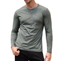 NWT NITAGUT Long Sleeve Henley T-Shirt L Slim Fit Lightweight LS Tee Minimalist