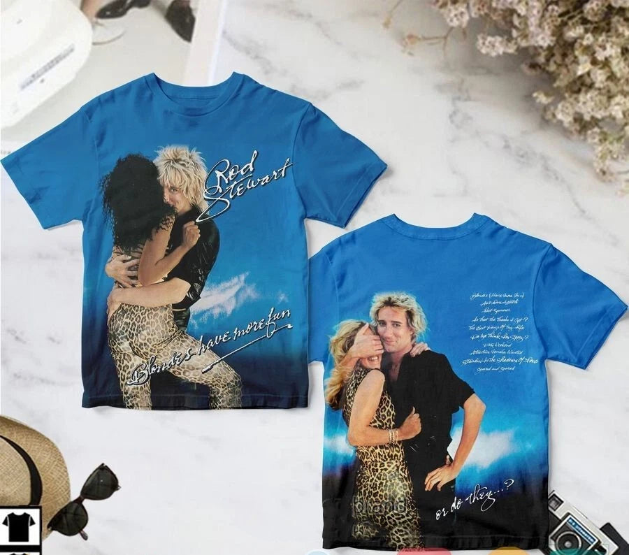 Rod Stewart singer T Shirt AOP 3D Unisex 2 SIDE S-5XL short sleeve DFS755